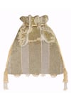 Lovetobag_Gold Embellished Ruche Potli Bag _Online_at_Aza_Fashions