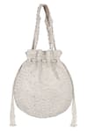 Lovetobag_Ivory Beads, Pearls, Rhinestones Veira Embellished Potli _Online_at_Aza_Fashions