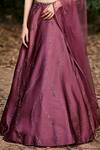 Shop Pooja Peshoria Maroon Net, Satin Sweetheart Neck Embroidered Lehenga Set Online at Aza Fashions Shop_Pooja Peshoria_Maroon Net, Satin Sweetheart Neck Embroidered Lehenga Set _Online_at_Aza_Fashions