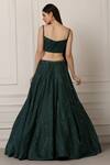 Shop_Pooja Peshoria_Green Silk Embellished Sequins Sweetheart Neck Draped Lehenga Set _at_Aza_Fashions