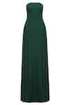 Buy_Masumi Mewawalla_Green Organza Gown Bandeau Cape One Shoulder With Embroidered _Online_at_Aza_Fashions