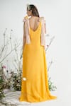 Shop_Masumi Mewawalla_Yellow Tabby Silk U Neck Embroidered Maxi Dress  _at_Aza_Fashions