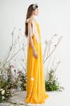 Buy_Masumi Mewawalla_Yellow Tabby Silk U Neck Embroidered Maxi Dress  _Online_at_Aza_Fashions