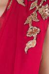 Masumi Mewawalla_Pink Raw Silk, Crepe Round Pre-draped Saree With Blouse _Online_at_Aza_Fashions