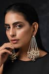 Buy_Paisley Pop_Gold Plated Beads, Diamonds Kundan Long Earrings _at_Aza_Fashions