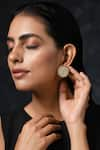 Buy_Paisley Pop_Gold Plated Kundan Earrings _at_Aza_Fashions