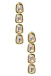 Paisley Pop_Gold Plated Gota Patti Kundan Earrings _Online_at_Aza_Fashions