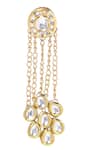 Paisley Pop_Gold Plated Diamonds, Stones Kundan Chain Danglers _Online_at_Aza_Fashions