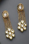 Buy_Paisley Pop_Gold Plated Diamonds, Stones Kundan Chain Danglers _Online_at_Aza_Fashions