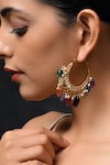 Shop_Paisley Pop_Gold Plated Kundan Handcrafted Polki Hoops_Online_at_Aza_Fashions