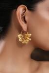 Paisley Pop_Handcrafted Floral Temple Hoops Earrings_Online_at_Aza_Fashions