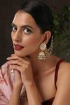 Buy_Paisley Pop_Gold Plated Kundan Ear Chain Jhumka Earrings_Online_at_Aza_Fashions