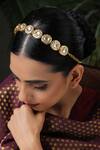 Buy Paisley Pop Gold Kundan Encrusted Headband Online at Aza Fashions Buy_Paisley Pop_Gold Kundan Encrusted Headband _Online_at_Aza_Fashions