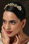 Buy_Paisley Pop_Gold Kundan Floral Headband _Online_at_Aza_Fashions