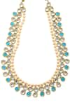 Paisley Pop_Gold Plated Kundan Long Necklace _at_Aza_Fashions