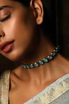 Shop_Paisley Pop_Blue Stone Choker_Online_at_Aza_Fashions