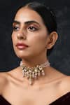 Buy_Paisley Pop_Gold Plated Beads Kundan Choker _at_Aza_Fashions