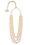 Paisley Pop_Gold Plated Bead Kundan Layered Necklace _Online_at_Aza_Fashions