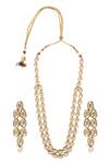 Paisley Pop_Gold Plated Beads Kundan Jewellery Set _Online_at_Aza_Fashions