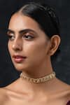 Buy_Paisley Pop_Gold Plated Kundan Choker _at_Aza_Fashions