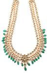 Paisley Pop_Gold Plated Pearl Kundan Layered Necklace _Online_at_Aza_Fashions
