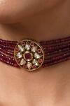 Shop_Paisley Pop_Gold Plated Kundan Choker _Online_at_Aza_Fashions