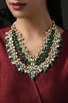 Paisley Pop_Gold Plated Kundan Layered Necklace _Online_at_Aza_Fashions