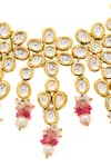 Shop_Paisley Pop_Gold Plated Kundan Floral Choker _Online_at_Aza_Fashions