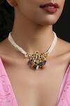 Buy_Paisley Pop_Gold Plated Floral Kundan Choker _Online_at_Aza_Fashions