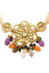 Shop_Paisley Pop_Gold Plated Floral Kundan Choker _Online_at_Aza_Fashions