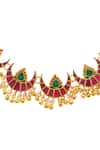 Paisley Pop_Gold Plated Kundan Choker Set _at_Aza_Fashions