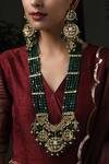 Shop_Paisley Pop_Gold Plated Stone Kundan Long Pendant Necklace Set_Online_at_Aza_Fashions