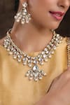 Shop_Paisley Pop_Gold Plated Pearls Kundan Pendant Necklace Set _at_Aza_Fashions