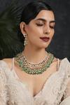 Buy_Paisley Pop_Gold Plated Kundan Bead Drop Choker Set_at_Aza_Fashions