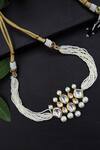 Shop_Paisley Pop_White Silver Alloy Multistrand Kundan Choker _at_Aza_Fashions