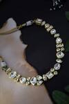 Buy_Paisley Pop_Gold Plated Silver Alloy Kundan Choker _at_Aza_Fashions
