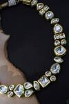 Shop_Paisley Pop_Gold Plated Silver Alloy Kundan Choker _at_Aza_Fashions