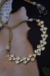 Buy_Paisley Pop_Gold Plated Silver Alloy Kundan Choker _at_Aza_Fashions