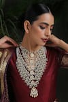 Paisley Pop_Gold Plated Kundan Maanika Bead Layered Necklace_Online_at_Aza_Fashions