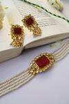 Shop_Paisley Pop_Gold Plated Stone Pendant Choker Necklace Set _Online_at_Aza_Fashions