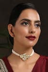 Buy_Paisley Pop_Gold Plated Kundan Pearl Choker Necklace _Online_at_Aza_Fashions