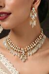 Shop_Paisley Pop_Gold Plated Kundan Handcrafted Necklace Set_Online_at_Aza_Fashions