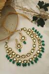 Buy_Paisley Pop_Gold Plated Silver Alloy Kundan Layered Necklace Set _Online_at_Aza_Fashions