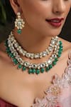 Paisley Pop_Gold Plated Silver Alloy Kundan Layered Necklace Set _Online_at_Aza_Fashions