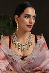 Paisley Pop_Gold Plated Kundan Necklace Jewellery Set _Online_at_Aza_Fashions