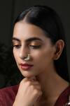 Shop_Paisley Pop_Gold Plated Kundan Nose Ring_at_Aza_Fashions