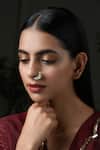 Paisley Pop_Gold Plated Kundan Nose Ring_Online_at_Aza_Fashions