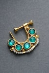 Buy_Paisley Pop_Gold Plated Kundan Nose Ring_Online_at_Aza_Fashions