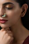 Shop_Paisley Pop_Gold Plated Kundan Nose Ring_Online_at_Aza_Fashions