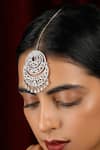 Paisley Pop_Silver Plated Crystal Maangtikka _Online_at_Aza_Fashions